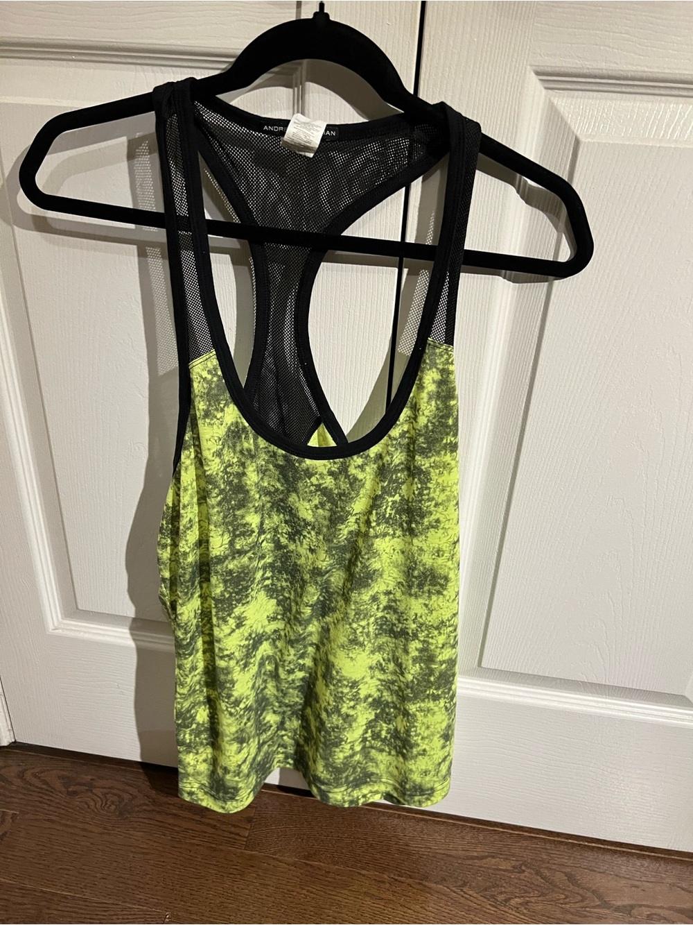 Andrew Christian Neon Yellow & Black Mesh Racerback Tank Top